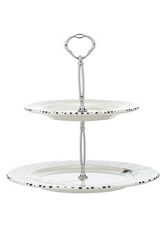 اشتري EDESSA Rosy Porcelain Ceramic 2 Tier Cake Stand 20 and 27cm - Beautiful and Versatile Display Stand for Stunning Cake Presentations في الامارات