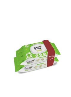 Buy Fresh Baby Wet Wipes With Plastic Lid Contains Aloe Vera Vitamin E & Antibacterial Ingredients. Ideal For Cleaning & Moisturising Newborn.2 Pack Of 72 Wipes in UAE