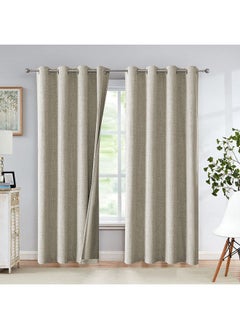 Buy Curtains House Linen 100% Blackout Fully Darkness For Room Thermal Insulated Fabric Steel Grommets 1 Piece in Egypt