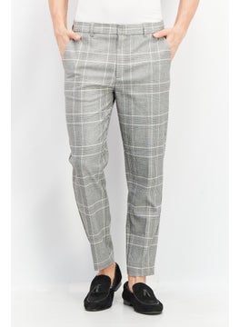 Buy Men Regular Fit Checkered Chino Pants, Grey Combo in UAE