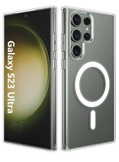 اشتري غطاء حماية مغناطيسي شفاف متوافق مع هاتف Samsung Galaxy S23 Ultra، غطاء حماية نحيف ممتص للصدمات MagSafe متوافق مع محفظة البطاقات والشاحن اللاسلكي، الشاشة والكاميرا S23 Ultra Case 5g في الامارات