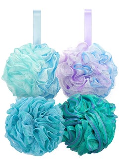 اشتري 4 Pack Loofah Bath-Sponge Swirl-Set Color Swirls Bath-Sponge Swirl-Set Exfoliate with Beauty Bathing Accessories في السعودية
