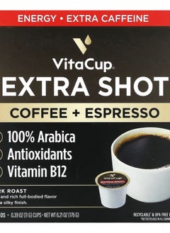 اشتري Extra Shot Coffee + Espresso Dark Roast 16 Pods 0.39 oz (11 g) Each في الامارات