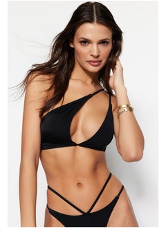 Buy Black One Shoulder Cut Out/Window Bikini Top TBESS23BU00032 in Egypt