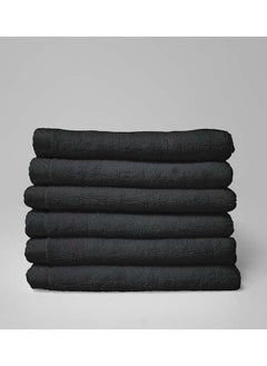 Buy 6 Pieces Face Towel by La'Marvel, Black 600 GSM 100% Cotton Hotel Towels in Saudi Arabia