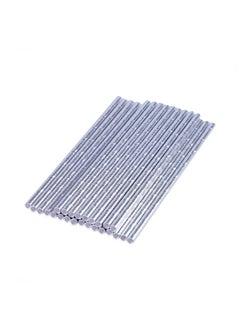 Buy Aynur 25-Piece Paper Straw H20Cm -Silver in UAE