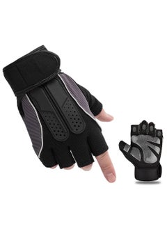 Buy Weight Lifting Gloves, Workout Gloves for Men and Women, Cycling Gloves with Non-Slip and Wrist Support Adjustable Velcro Strap, Suitable for Fitness  Weightlifting Cycling (Black) in Saudi Arabia