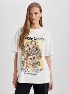 Buy Oversize Fit Van Gogh Licensed Crew Neck Printed S in UAE