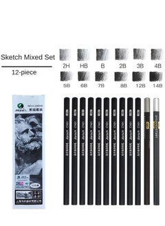 Buy 12-Piece Marie's Sketch Drawing Pencil Set for Art, Sketching, and Drawing. Includes Pencils and Charcoal for Art Students and Supplies. in UAE