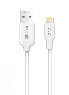 Buy 1 HORA iPhone Lightning Charger Cable [Apple MFi Certified], 2.1A, Compatible with iPhone 14/14 Pro/14 Plus/14 Pro Max, iPhone 13 Pro 12 Pro Max 11 XS 7 Plus 6S ipad Pro, WHITE, PVC, 1M in UAE