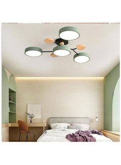 Buy 3+1 Head Modern living room ceiling chandelier LED light bedroom ceiling light, Green in Saudi Arabia