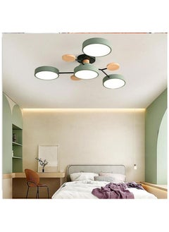 اشتري 3+1 Head Modern living room ceiling chandelier LED light bedroom ceiling light, Green في السعودية