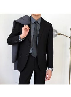 Buy Slim Fit Solid Color Mens Suit JacketBlack Black in Saudi Arabia