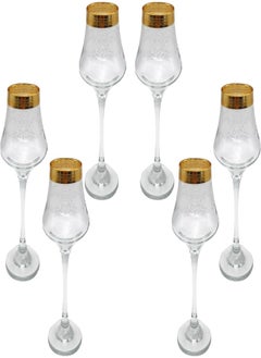 Buy Segaey Carmen Turkish glass/Golden Rim 143014/Elegant design, Trusted Brand, attractive shape of smoothies, Juices, Cocktails/High Quality Materials in Egypt