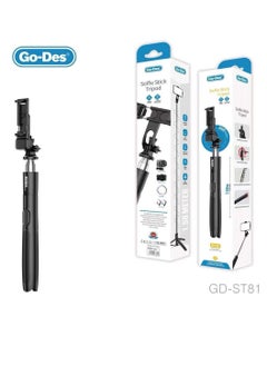 Buy Go-Des Selfie Stick Tripod with Wirelesss Control Camera Telescopic tripod Stand for outdoor photography selfie stick phone holder in UAE