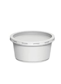 Buy 100PC 350Ml Plastic Disposable Portion Cup Containers with Lid Sauce Jello Shot Soufflé Sampling Cups White in UAE