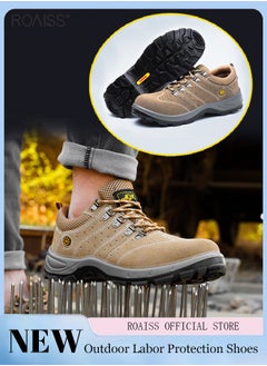 اشتري Men's Steel Toe Outdoor Work Shoes Anti Smashing Safety Shoes Steel Closed Toes Breathable And Puncture Resistant Labor Protection Shoes في الامارات