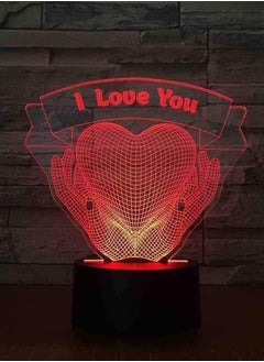 Buy I LOVE YOU Gift 3D lamp Christmas Nation Gift for Baby Room Lights Valentine's Day Gift LED Multicolor Night Light in UAE