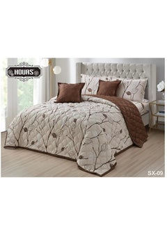 Buy Summer Bedding Set Consisting Of 6 Pieces Double-Sided Of Microfiber SX-09 in Saudi Arabia