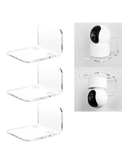 Buy Clear Acrylic Wall Shelf 3 Pack for Smart Security Cameras, Baby & Pet Monitors, Small Floating Shelf for Plants, Speaker, Dog Camera - Universal Small Wall Shelf, 3-Piece Strong Tapes, No Drill in Saudi Arabia