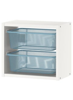 Buy Wall Storage White Grey Blue 34X21X30 Cm in Saudi Arabia