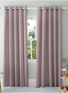 Buy Amali Blackout curtains for living room Decor or bedroom window noise reduction and light blocking with 16 Grommets in 2 panels long 274cm and 127 cm in width I in UAE