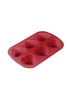 Buy Bake A Wish Silicone 6-Hole Cake Pan Red 26X17X3.5cm in UAE