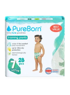 Buy Baby Dry Pull Up Diapers Nappy Pants Suitable for Babies Size 7 Double Pack 28 Pieces Lemon Print Superior Upto 12 Hours Day & Night in UAE