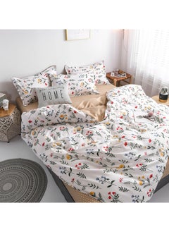 Buy 4-piece duvet cover set, soft polyester bed set, coreless, cartoon comforter set with 1 duvet cover and 1 sheet and 2 pillowcases in Saudi Arabia