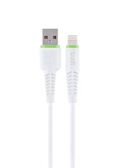 Buy Budi Charger / SYNC Cable 1.2M -  2.4A Lightning Connector - White in Saudi Arabia