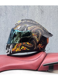 اشتري New Double Mirror Helmet Semi Full Cover Four Seasons Motorcycle Helmet في السعودية