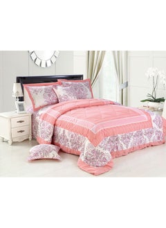 Buy Soft Bed Comforter Set Summer Quilt Lightweight Microfiber Bedspread Floral Pattern Coverlet for All Seasons Twin Quilt Set Single Bedding 4pcs in Saudi Arabia