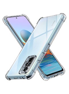 Buy Xiaomi Redmi Note 10 Pro Max Case Cover Clear Protective TPU Four Corners Cover Transparent Soft Case in UAE