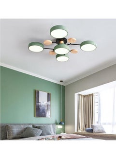 Buy 4+1 Head Nordic style living room ceiling chandelier LED light bedroom ceiling light dining room lamp, Green in Saudi Arabia