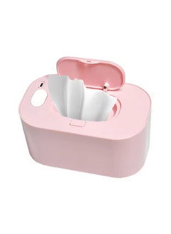 Buy Baby Wipe Warmer Large Capacity Baby Wet Wipes Warmer Dispenser USB Powered, Constant Temperature Heating for Home Travel Pink in UAE