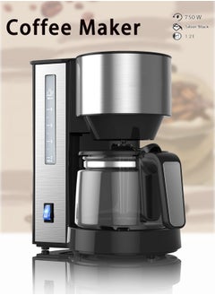 Buy Coffee Maker,Coffee Machine Up To 6 Cup Coffee Maker for Drip Coffee and Americano 750W 40 Min Auto Shut Off, Reusable Filter, Anti Drip Feature, Warming Plate and Easy to Clean Black/Silver in Saudi Arabia