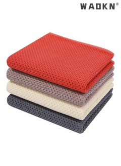 Buy 6-Piece Cotton Waffle Weave Kitchen Dish Cloths & Tea Towels Set - Ultra-Soft, Super Absorbent, & Rapid Drying for Everyday Use（34x34CM，Multi Color） in Saudi Arabia