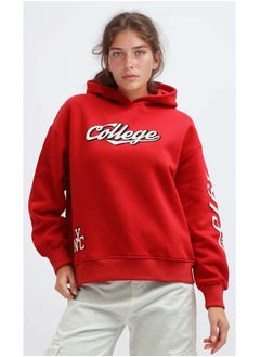 اشتري Printed "Couege" Slip On Red Long Sleeve في مصر