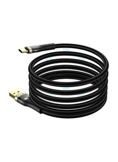 Buy 1 Meter MAGNETIC USB-A TO LIGHTNING CABLE 15W / 10000 Bends Life Span / 480mbps Transfer Speed / Wide Compatible - Black in UAE