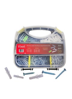 Buy VIXEL 300 pcs Screws and Anchors Assortment Kit Wall Anchors Dowels with Self Tapping Screws and Level Gauge for Furniture and Decorations Mounting in UAE