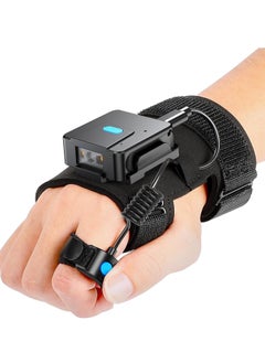 اشتري Wearable Glove QR Code Scanner, 1D 2D Finger Ring Bluetooth Barcode Left&Right Hand Wearable, Portable Wireless Book Inventory Bar Reader Compatible with iPhone iPad Android Tablet في السعودية