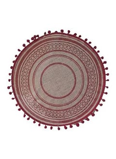 اشتري 1pc Heat Insulation Dining Table 38cm Round Delicate Embroidery Dessert Pan Table Placemat Non-slip Coffee Cup Mats. (Red) في مصر