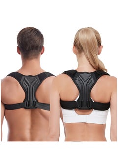 Buy Back Correction Strap, Adjustable Posture Corrector Spine Straightener for Relief of Neck Shoulder Pain Develop Good Seated Standing for Men Women Elderly Teens (1PCS Black,L) in UAE