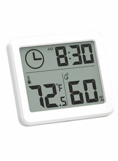 Buy Room Thermometer Ultra Thin Digital Hygrometer Thermometer Display Indoor Outdoor Temperature Indoor Humidity and Time for Home Office Reptile Nursery in Saudi Arabia