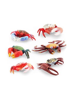 اشتري 6 PCS Realistic Crab Figurine, Plastic Marine Animal Crab Figure, Simulated Crab Model for Party Favors Supplies, Cake Toppers Decoration في الامارات