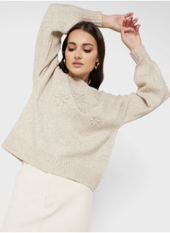 Buy Embroidered Knitted Sweater in UAE