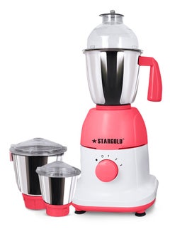 Buy 600 Watts Mixer Grinder with 3 Stainless Steel Liquidizing, Dry Grinding and Chutney Jar, Multi-Purpose Dry Wet Grinder for Masala, Spices, Nut Butters, Chutneys & More – Pink in UAE