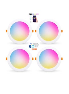 Buy 4 Pcs RGB+CCT Downlight 6 Inch 10W Ceiling Light Bluetooth Control Works With Alexa And Google Assistant Led Light With App Control 16 Million Color Range 50000 Hour Lifespan 2700K-6500K Color Range in UAE