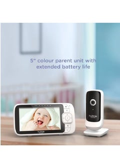 اشتري Hubble Connected Nursery View Premium - Baby Monitor For Infants / Babies - 5" Diagonal Color Screen, 2-Way Talk, Infrared Night Vision, Secure and Private Connection, Up To 300m Range-White في الامارات