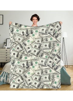 اشتري Money Blanket Dollar Blanket Wealth Themed Flannel Blanket Money Blanket Soft Plush Blanket Suitable for Bedroom Sofa Outdoor 150*200CM في الامارات